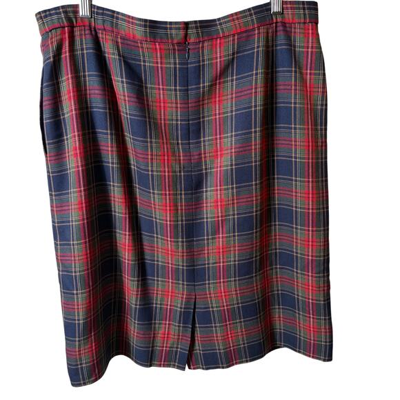 Vintage David Brooks Midi Skirt Size 18 Red Purple Tartan Plaid Knee Heritage - Picture 2 of 10
